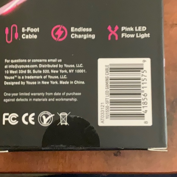 Pink LED type C to USB gaming cable 5ft - Picture 3 of 4